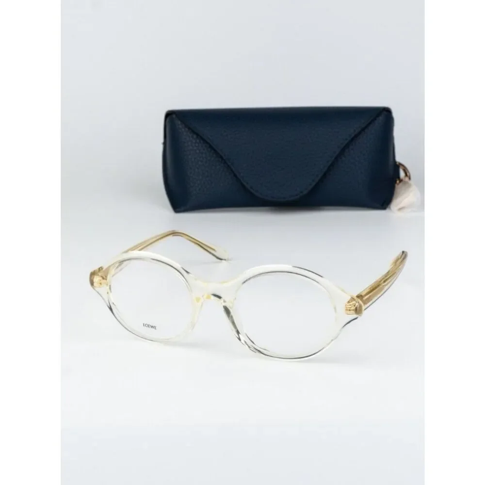 Loewe SLIM Women Eyeglasses Beige Round LW50098I 057 NEW AUTHENTIC